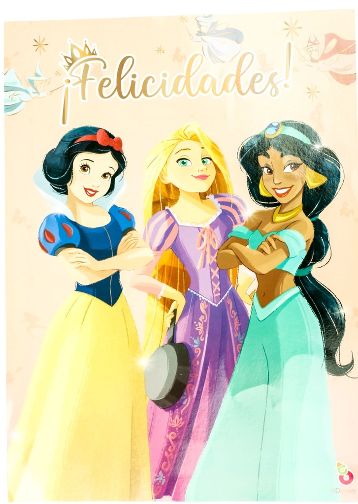 AFICHE FELICIDADES PRINCESAS DE DISNEY x1 C.O