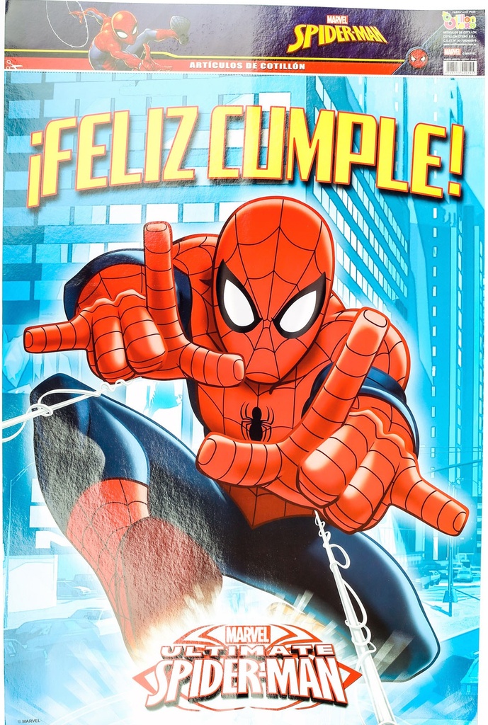 AFICHE FELIZ CUMPLE HOMBRE ARAÑA x1 C.O