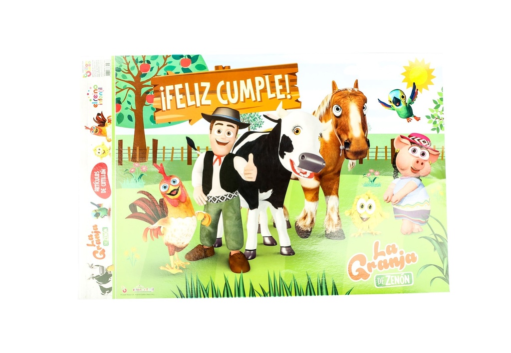 AFICHE FELIZ CUMPLE LA GRANJA DE ZENON x1 C.O