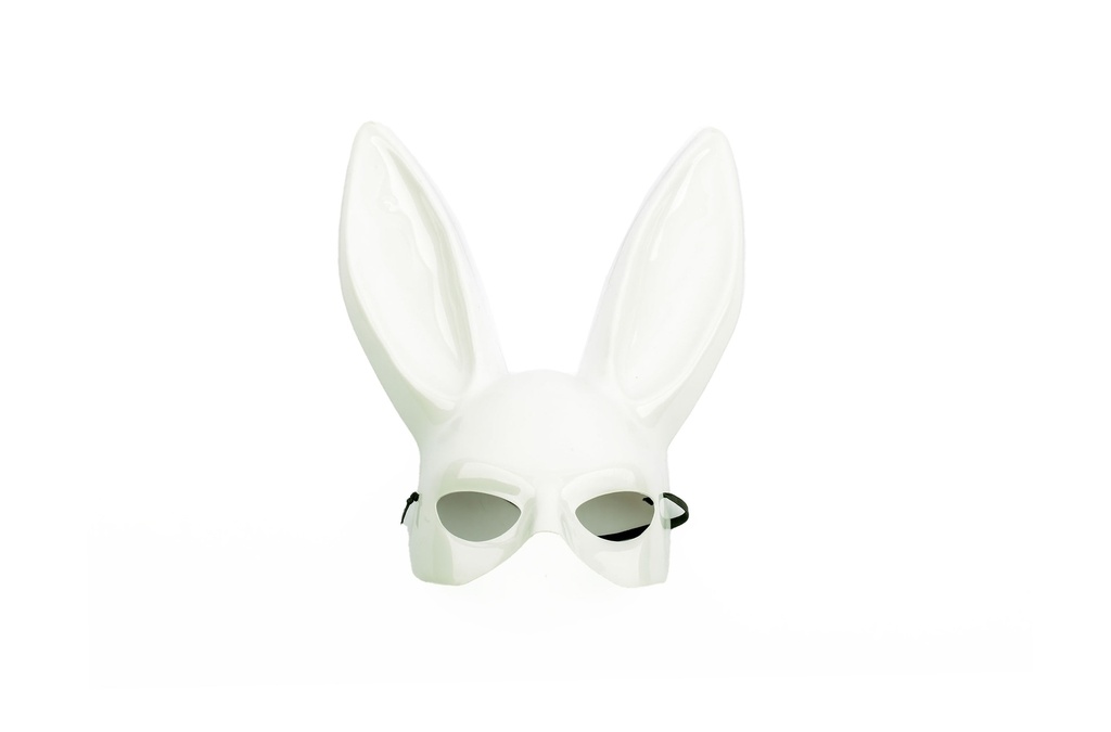 MASCARA CONEJITA PLAY BOY BLANCA RIGIDA x1