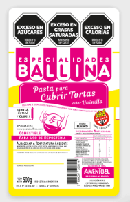 PASTA BALLINA VAINILLA COLOR BLANCOx500gs
