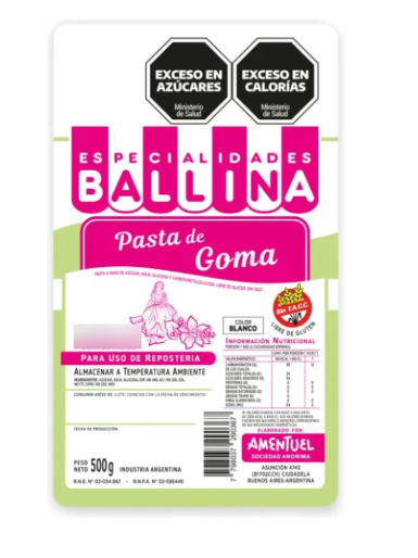 PASTA DE GOMA BALLINA BLANCO x500 Grs